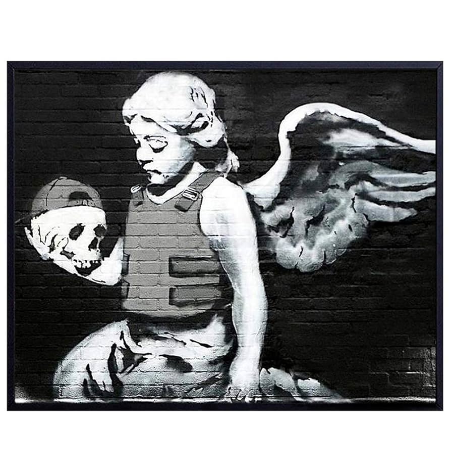 Amazon.com: Banksy Fallen Angel with Skull Wall Art